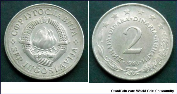 Yugoslavia 2 dinara.
1980 (II)