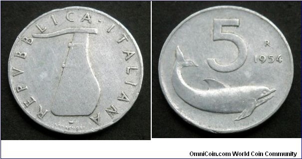 Italy 5 lire.
1954 (II)