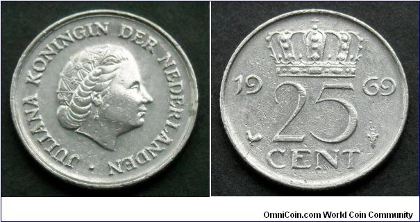 Netherlands 25 cent.
1969