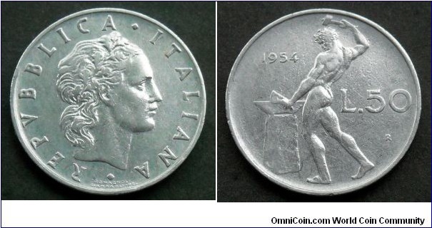 Italy 50 lire.
1954