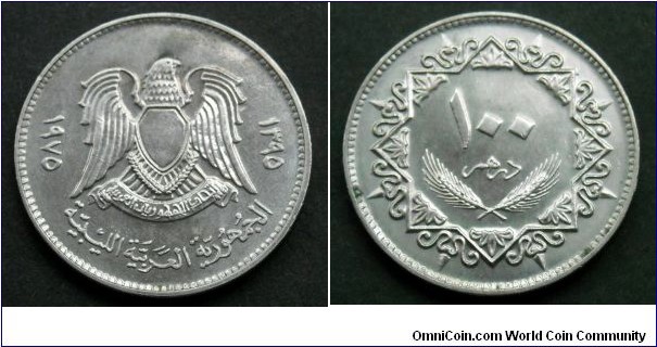 Libya 100 dirhams.
1975 (AH 1395)