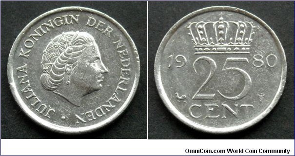 Netherlands 25 cent.
1980