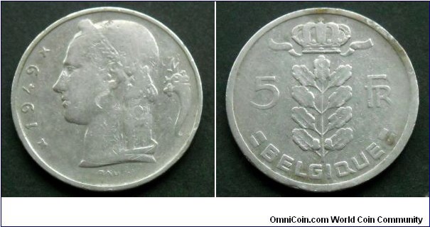 Belgium 5 francs.
1949, Belgique (II)