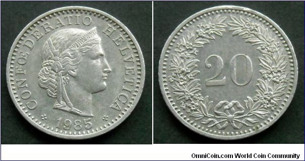 Switzerland 20 rappen.
1985 (II)