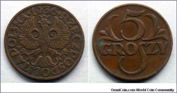 Poland 5 groszy.
1936 (II)