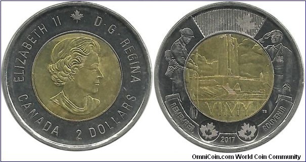 Canada 2 Dollars 2017 - Remember Souvenir VIMY
