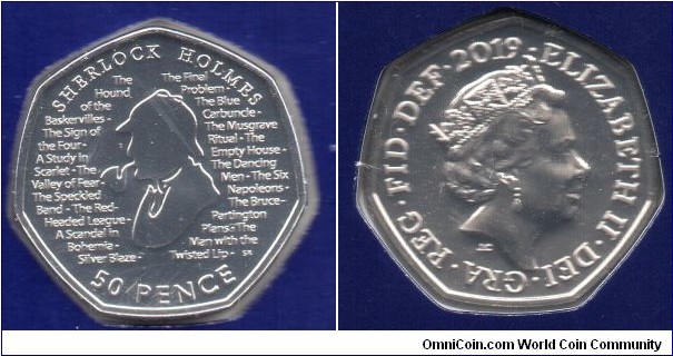 50p Sherlock Holmes. 160th Annniversary of the birth of Sir Arthur Conan Doyle