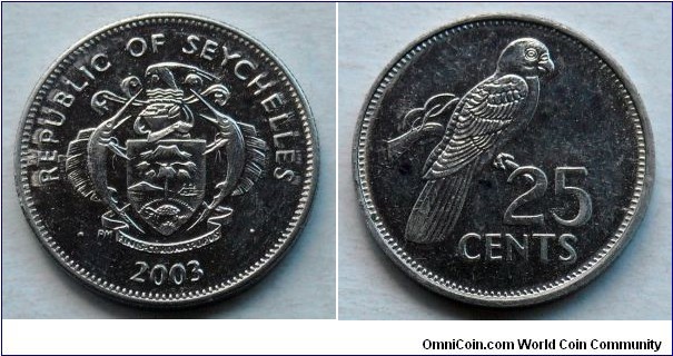 Seychelles 25 cents.
2003