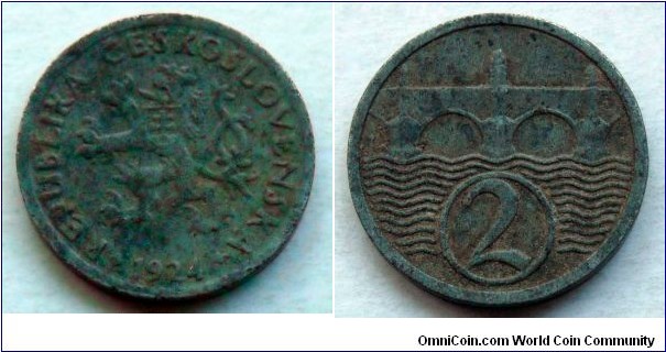 Czechoslovakia 2 halere.
1924, Zinc