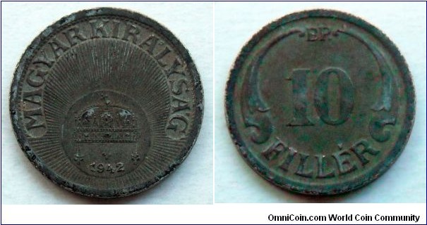 Hungary 10 filler.
1942, Iron