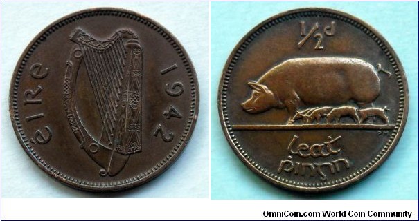 Ireland 1/2 penny.
1942