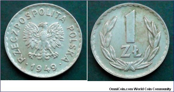 Poland 1 złoty.
1949, Cu-ni (II)