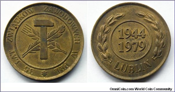 Polish medal - 35 Years of Labor Unions in Peoples Republic of Poland.