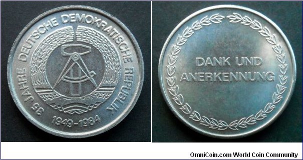 Medal from German Democratic Republic (East Germany) - 35 Years of GDR. Acknowledgement and appreciation (Dank und anerkennung)