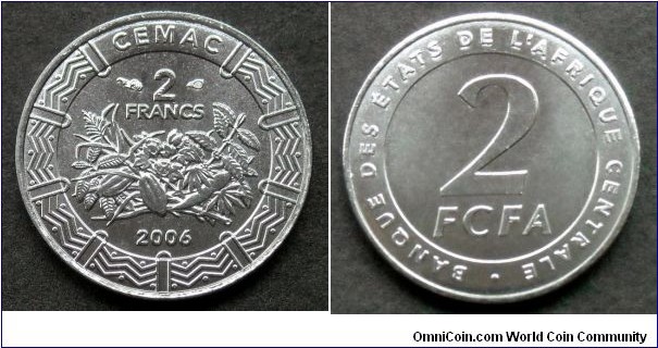 Central African States 2 francs CFA. 2006 (II)