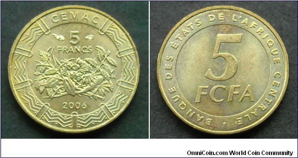 Central African States 5 francs CFA. 2006 (II)