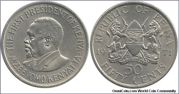 Kenya 50 Cents 1971