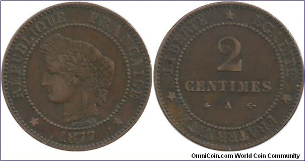 France 2 Centimes 1877A