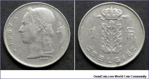 Belgium 1 franc.
1957, Belgie