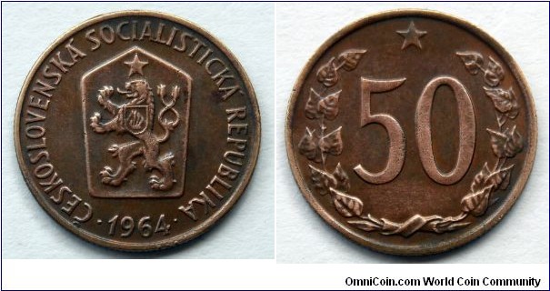 Czechoslovakia 50 haleru. 1964 (II)