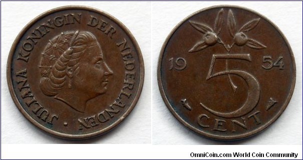 Netherlands 5 cent.
1954