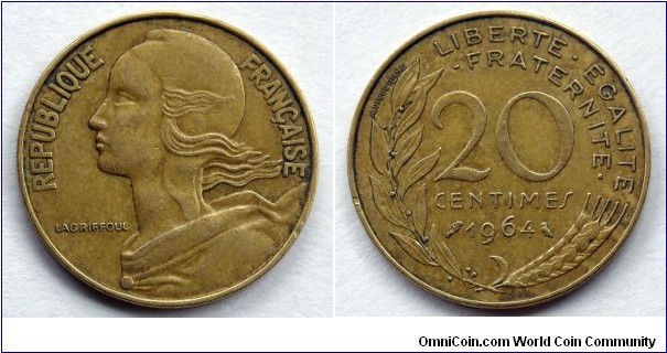 France 20 centimes.
1964