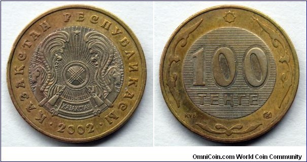 Kazakhstan 100 tenge.
2002