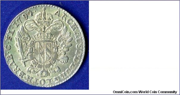 Austrian Netherlands.
Francisc II (1792-1835).
Head - Brussel mint.

Ag538f. 2,71gr.