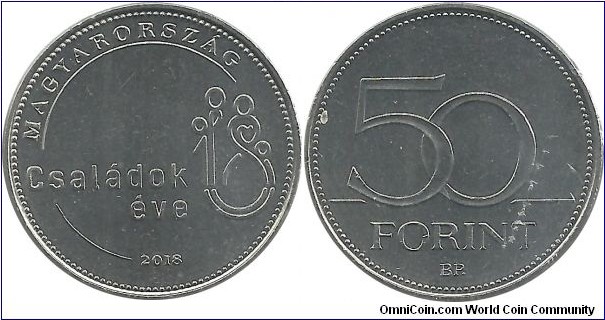 Hungary 50 Forint 2018 - Year of the Families