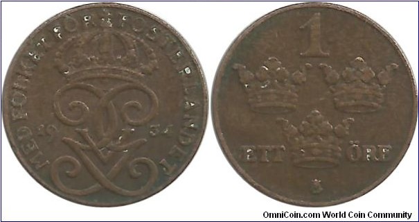 Sweden 1 Öre 1934