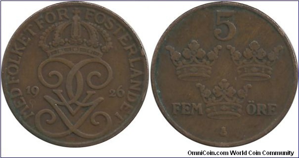 Sweden 5 Öre 1926