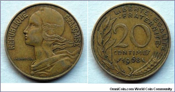 France 20 centimes.
1968