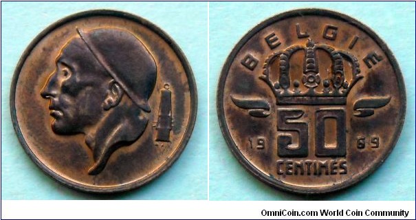 Belgium 50 centimes.
1969, Belgie