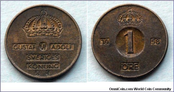 Sweden 1 ore.
1958