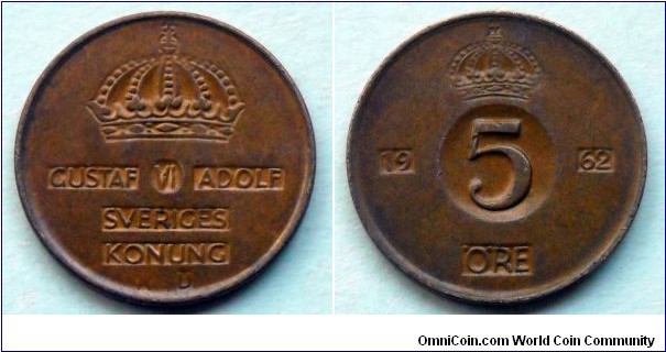 Sweden 5 ore.
1962