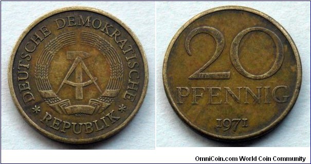German Democratic Republic (East Germany) 20 pfennig.
1971 (III)