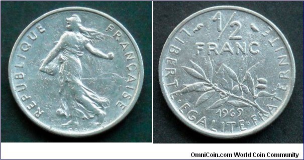 France 1/2 franc.
1969 (II)