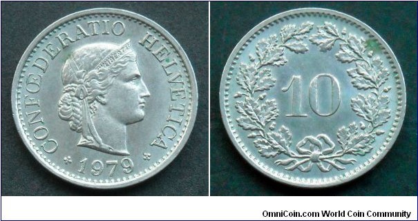 Switzerland 10 rappen.
1979 (II)