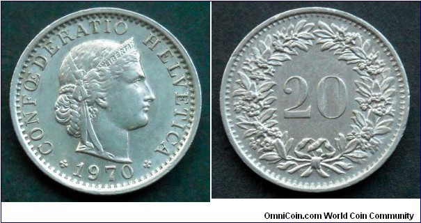 Switzerland 20 rappen.
1970 (III)