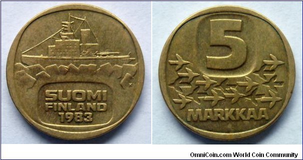 Finland 5 markkaa.
1983 K
