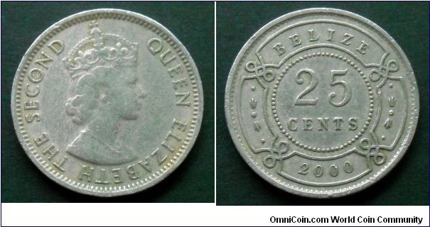 Belize 25 cents.
2000