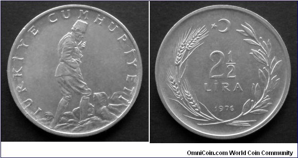 Turkey 2 1/2 lira.
1976