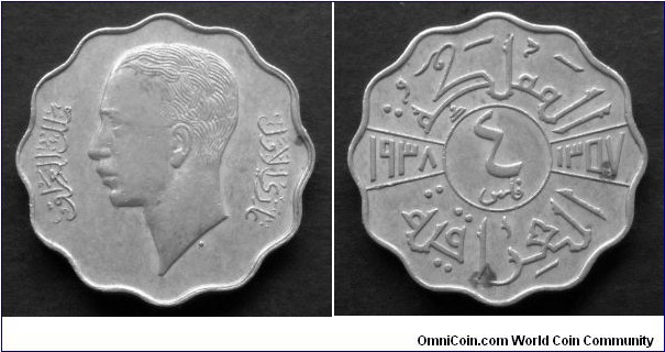 Iraq 4 fils.
1938