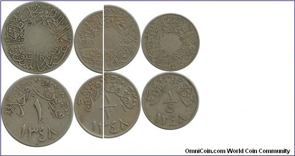 SArabia AH1348(1929) Coin Set - King of Hejaz,Nejd and Dependencies