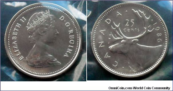 Canada 25 cents from 1986 mint set (RCM)