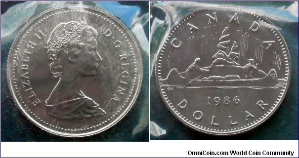 Canada 1 dollar from 1986 mint set (RCM)