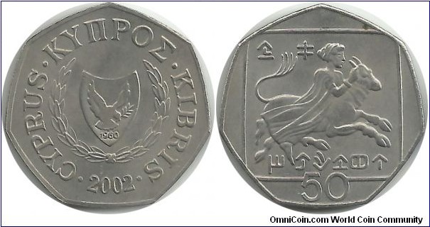 Cyprus-Republic 50 Cents 2002