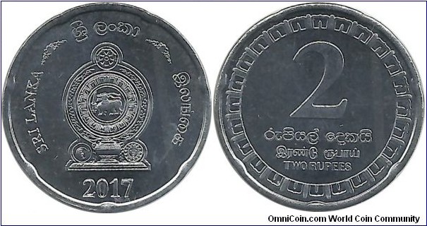 SriLanka 2 Rupees 2017