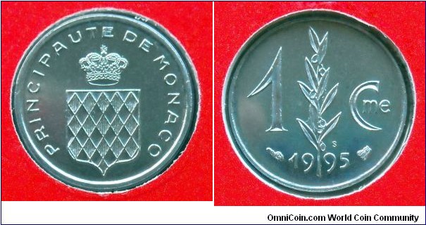 Monaco 1 centime from 1995 mint set (Monnaie de Paris)