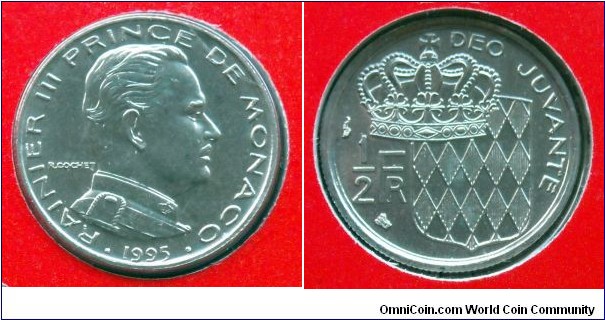 Monaco 1/2 franc from 1995 mint set (Monnaie de Paris)